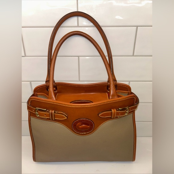 Dooney & Bourke Tan and Brown Leather Tote - Picture 4 of 16